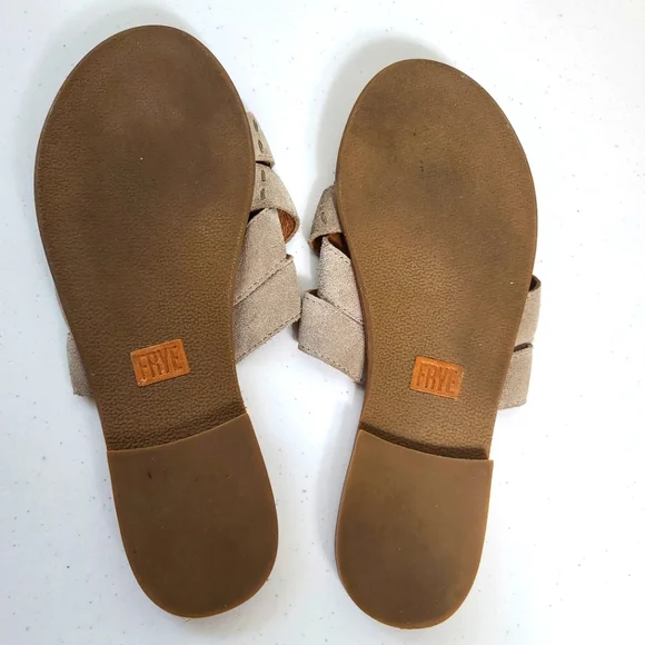 Frye Carla Suede Criss Cross Slip-On Sandals in Ash - Picture 8 of 8